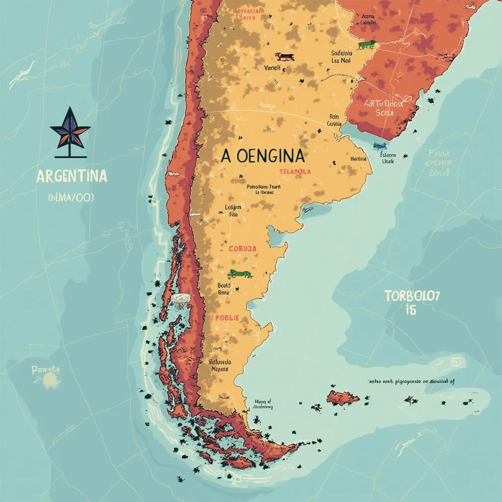 Mapa estilizado de Argentina